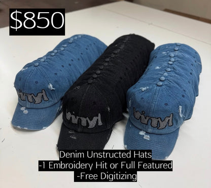 50 Denim Unstructured Hats