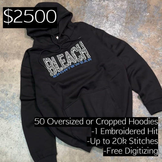 50 Embroidered Oversized or Cropped Hoodies